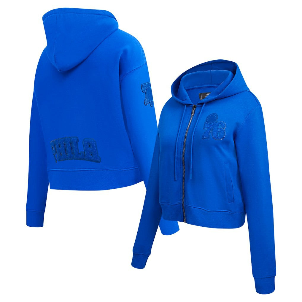 Philadelphia 76ers Pro Standard Women's Triple Tonal Full-Zip Hoodie Royal - NBA