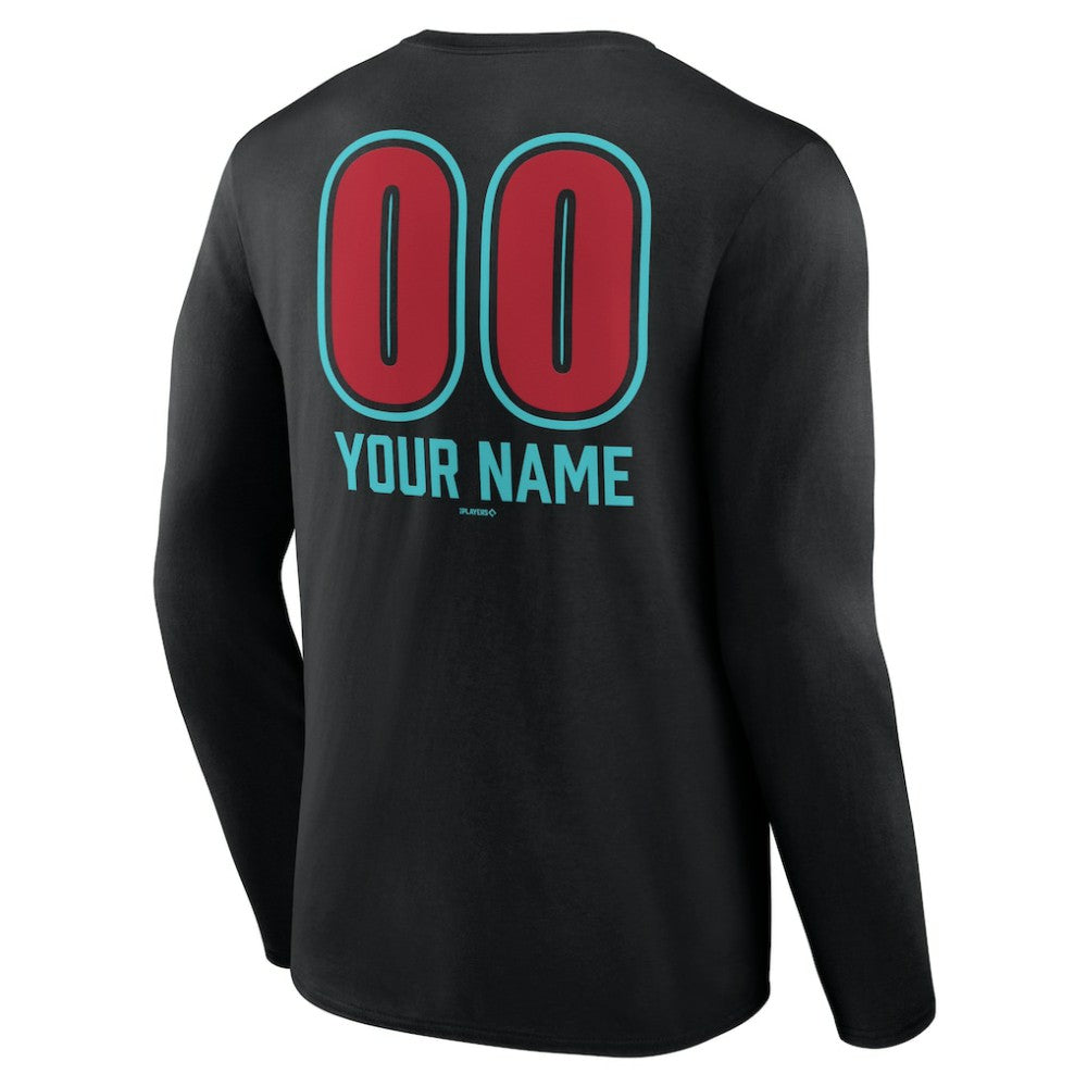 Arizona Diamondbacks Personalized Name & Number Fastball Long Sleeve T-Shirt - MLB