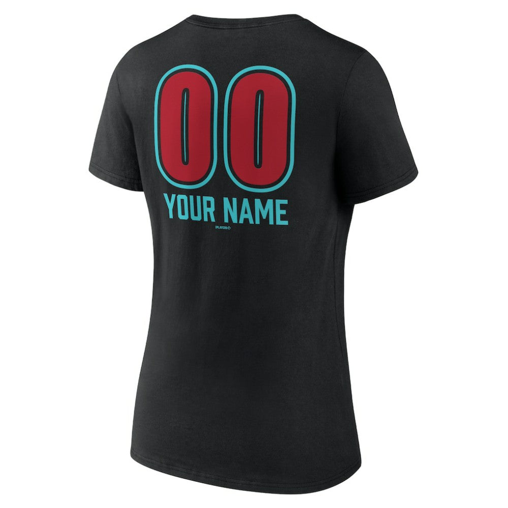 Arizona Diamondbacks Women's Personalized Name & Number Fastball V-Neck T-Shirt - MLB