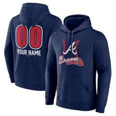 Atlanta Braves Personalized Name & Number Fastball Pullover Hoodie - MLB