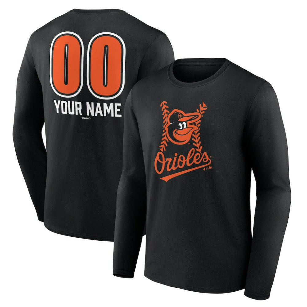 Baltimore Orioles Personalized Name & Number Fastball Long Sleeve T-Shirt - MLB
