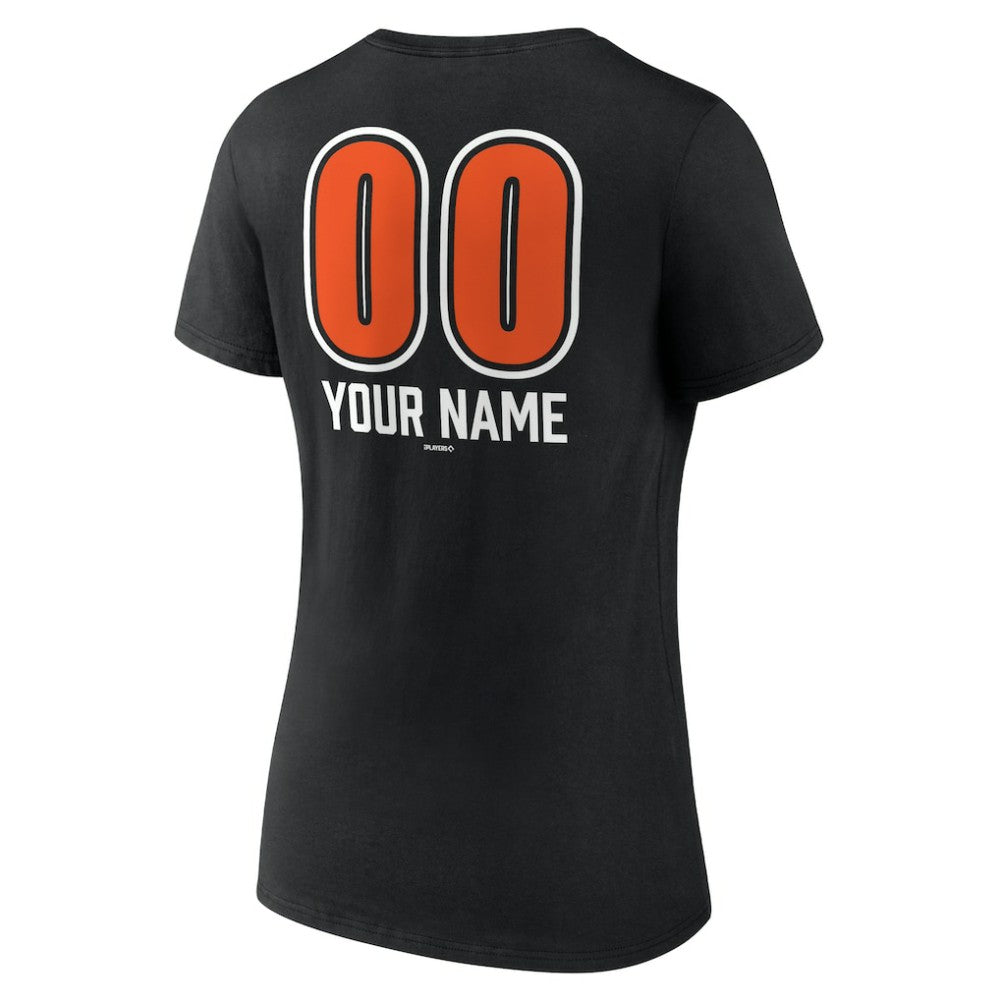 Baltimore Orioles Women's Personalized Name & Number Fastball V-Neck T-Shirt - MLB
