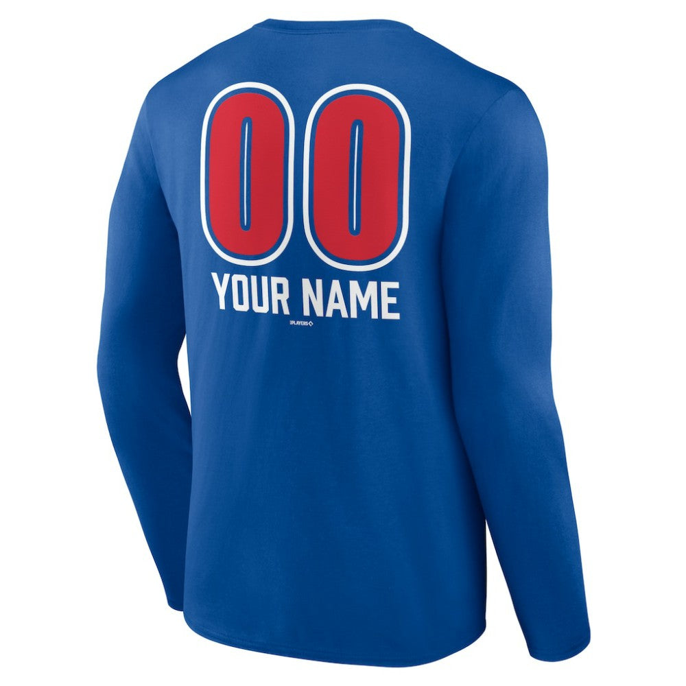 Chicago Cubs Personalized Name & Number Fastball Long Sleeve T-Shirt - MLB