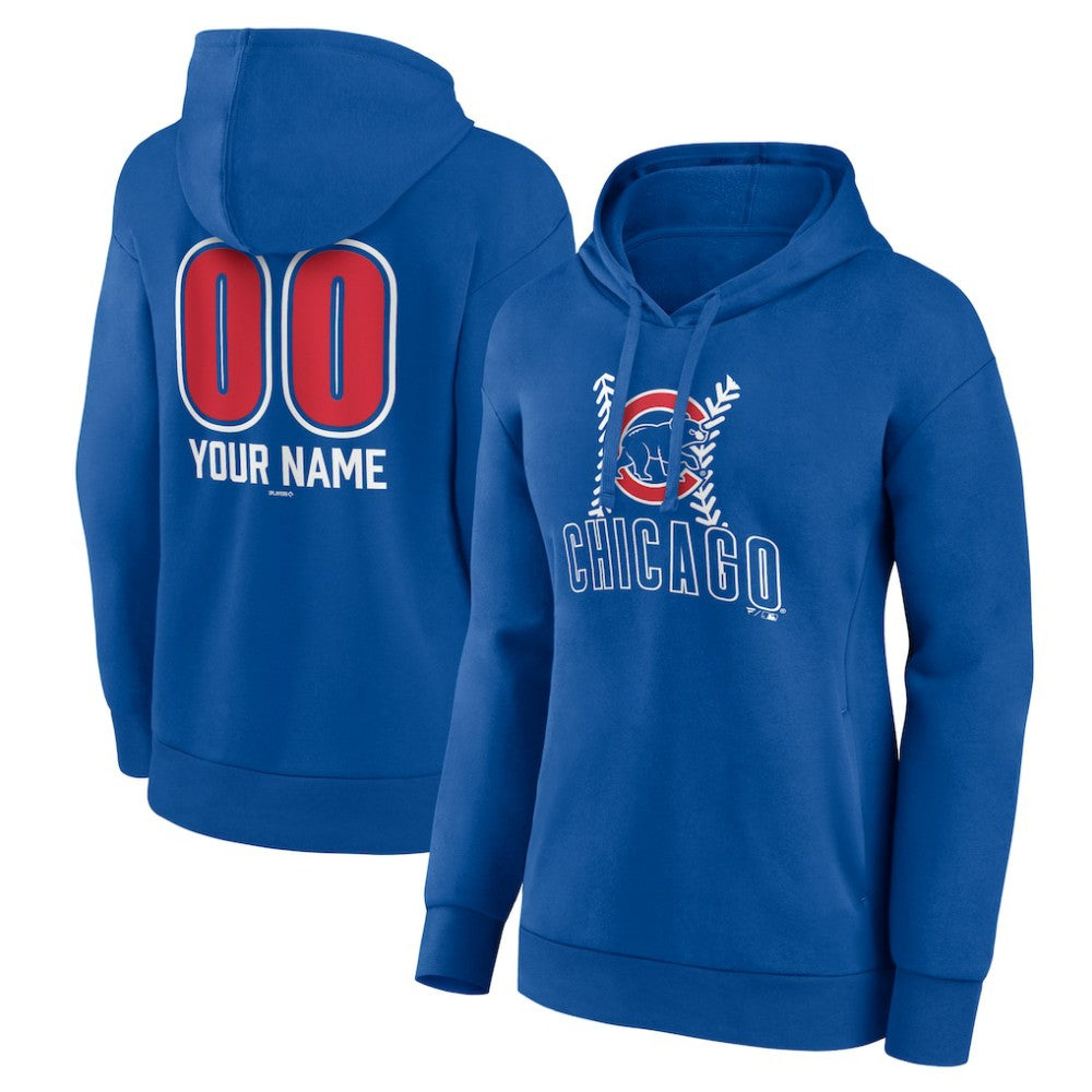 Chicago Cubs Women's Personalized Name & Number Fastball Pullover Hoodie - MLB