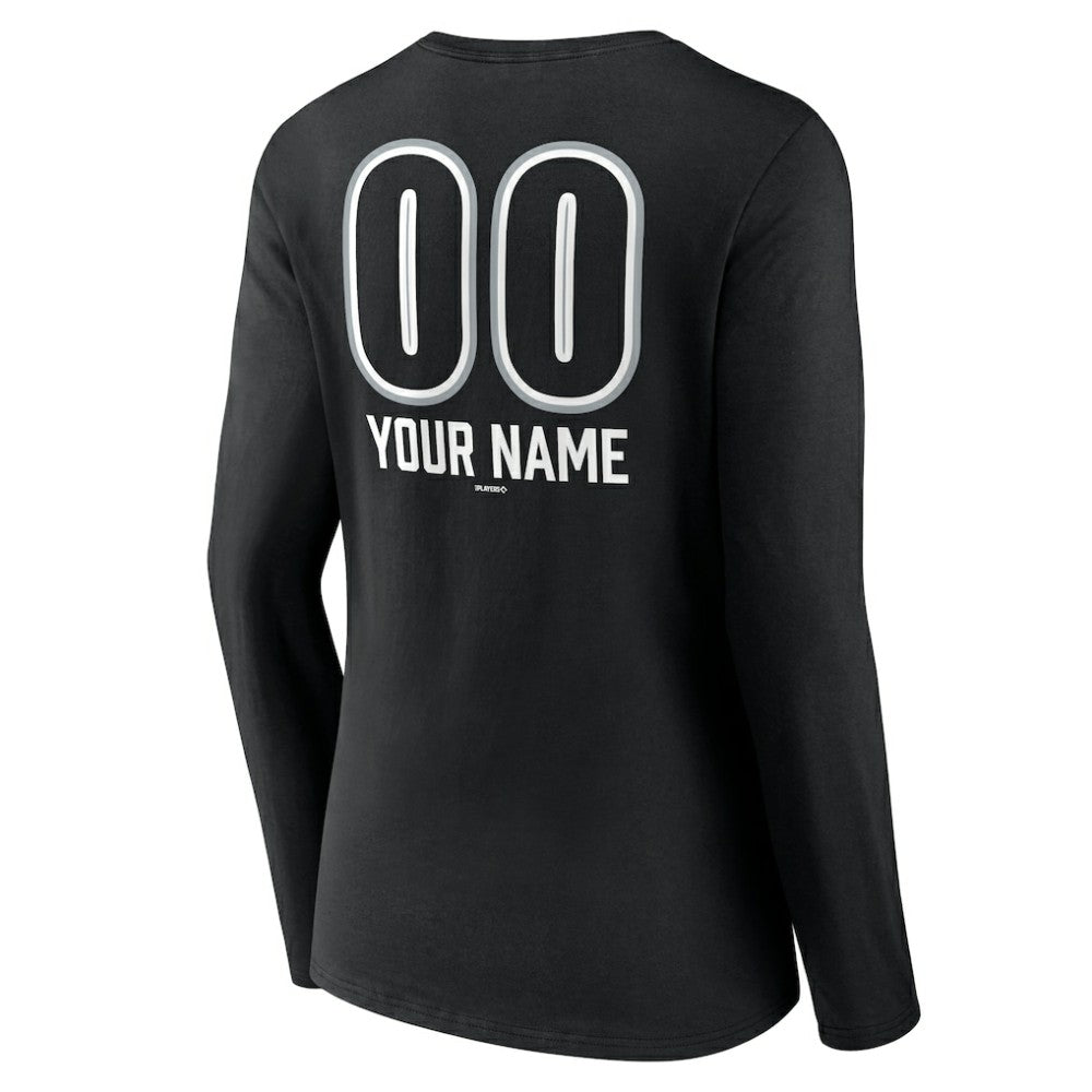 Chicago White Sox Women's Personalized Name & Number Fastball Long Sleeve V-Neck T-Shirt - MLB
