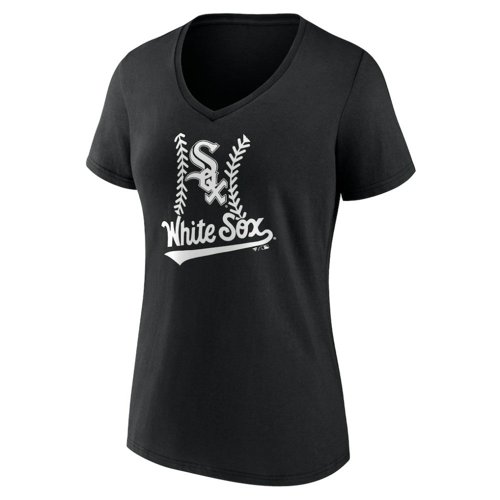 Chicago White Sox Women's Personalized Name & Number Fastball V-Neck T-Shirt - MLB