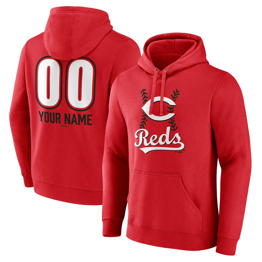 Cincinnati Reds Personalized Name & Number Fastball Pullover Hoodie - MLB