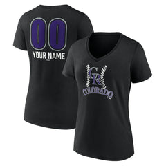 Colorado Rockies Women's Personalized Name & Number Fastball V-Neck T-Shirt - MLB