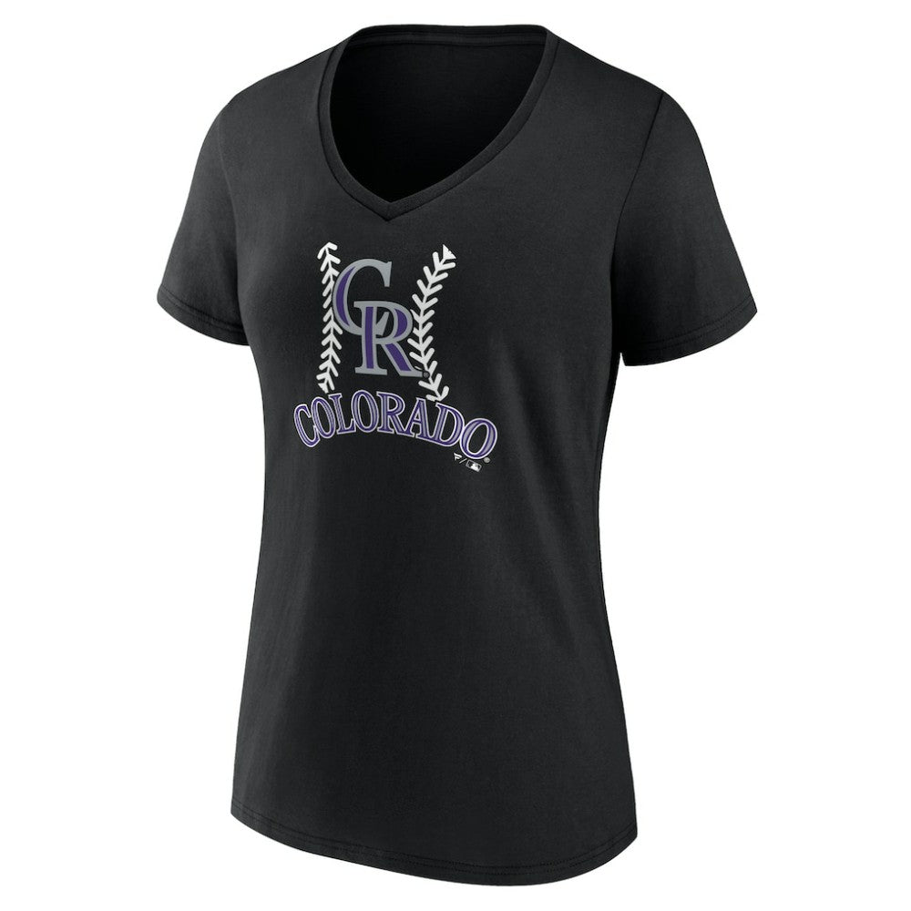 Colorado Rockies Women's Personalized Name & Number Fastball V-Neck T-Shirt - MLB