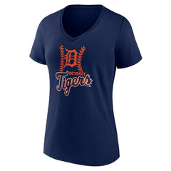Detroit Tigers Women's Personalized Name & Number Fastball V-Neck T-Shirt - MLB