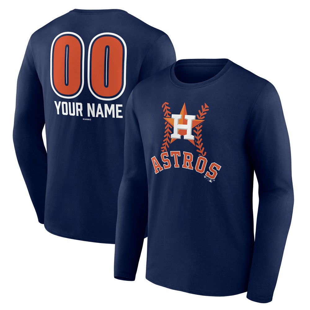 Houston Astros Personalized Name & Number Fastball Long Sleeve T-Shirt - MLB