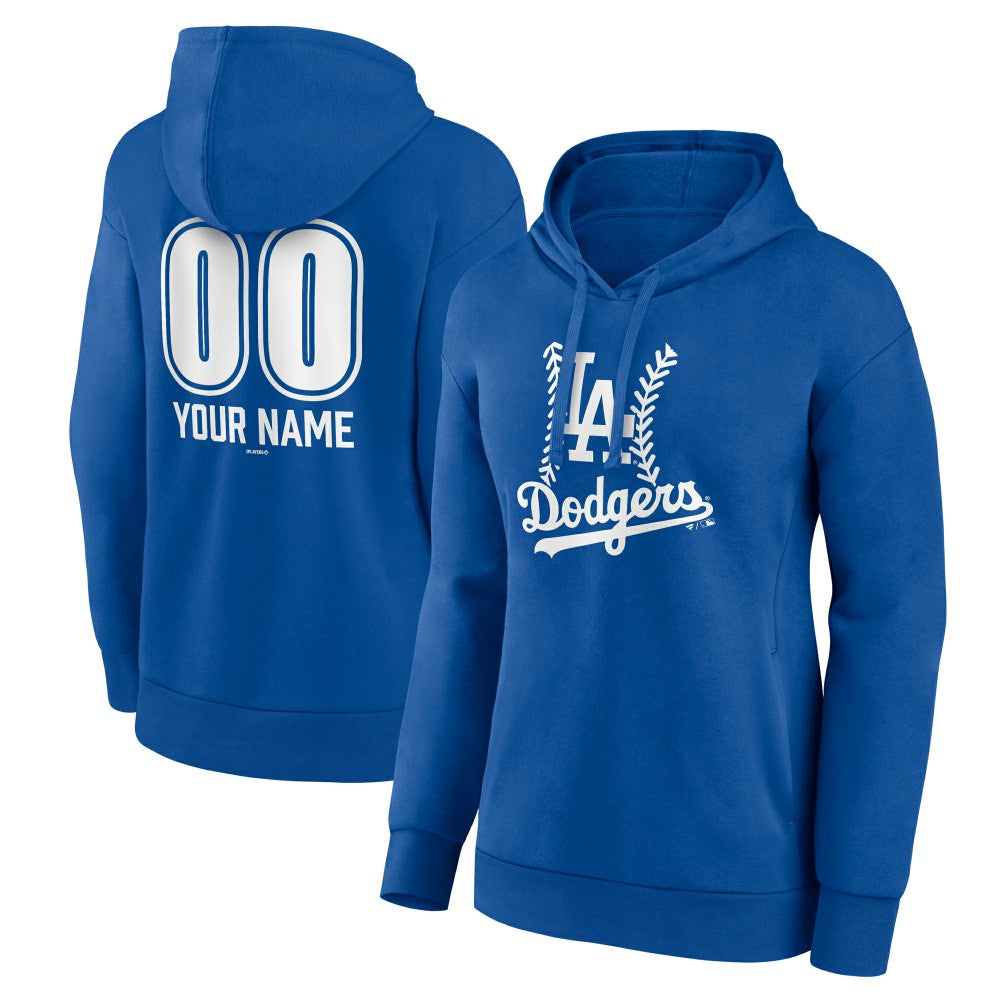 Los Angeles Dodgers Women's Personalized Name & Number Fastball Pullover Hoodie - MLB