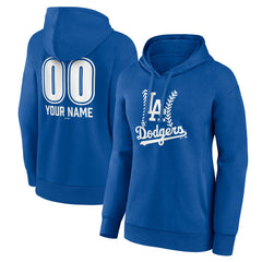Los Angeles Dodgers Women's Personalized Name & Number Fastball Pullover Hoodie - MLB