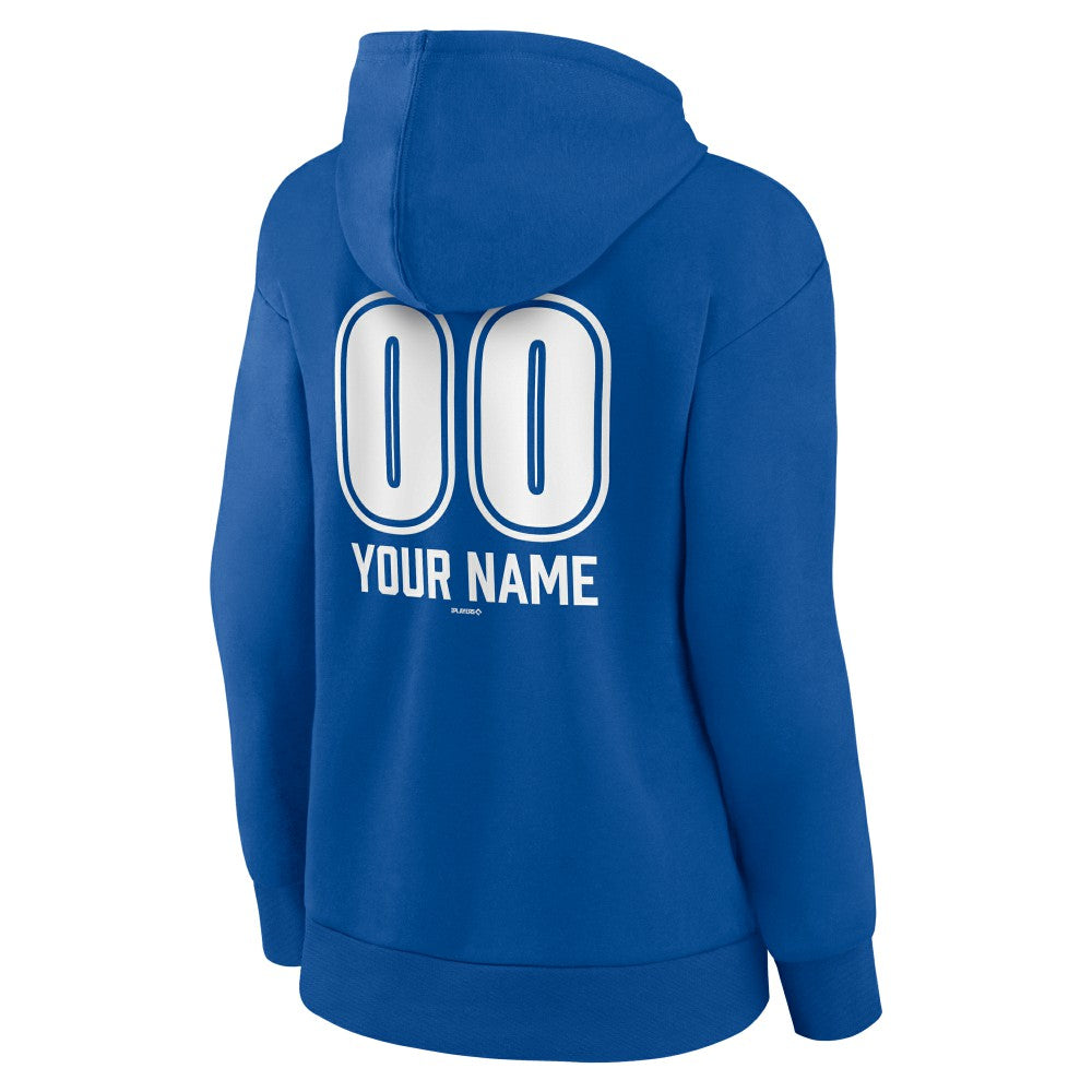 Los Angeles Dodgers Women's Personalized Name & Number Fastball Pullover Hoodie - MLB