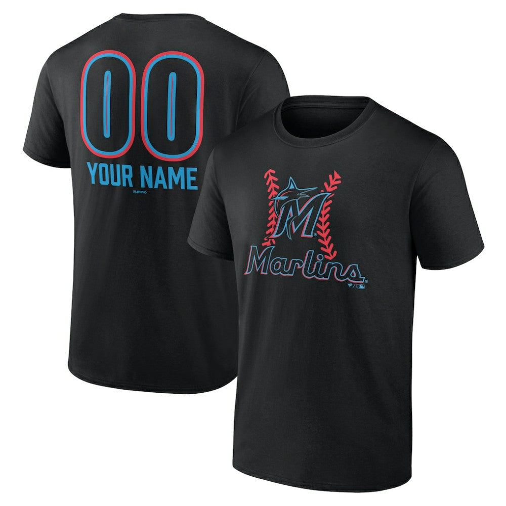 Miami Marlins Personalized Name & Number Fastball T-Shirt - MLB