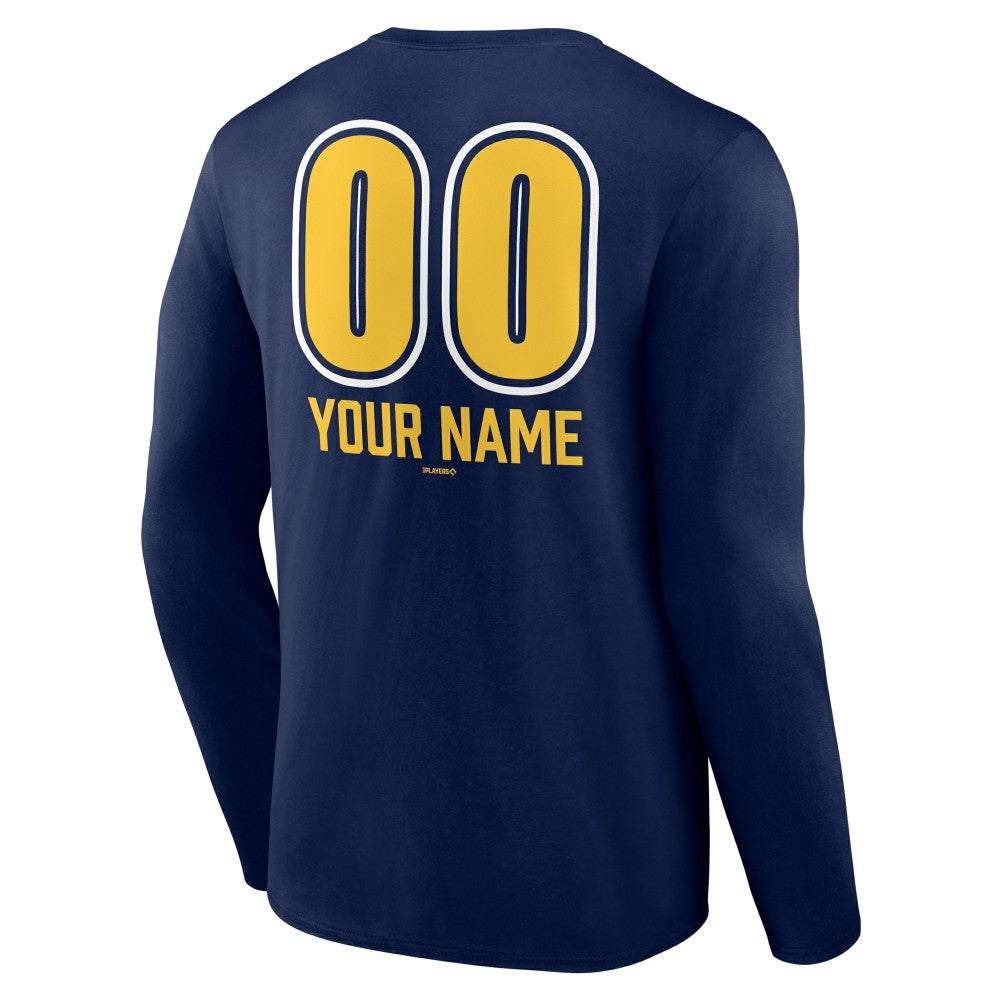 Milwaukee Brewers Personalized Name & Number Fastball Long Sleeve T-Shirt - MLB