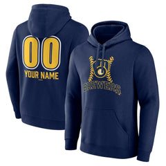 Milwaukee Brewers Personalized Name & Number Fastball Pullover Hoodie - MLB