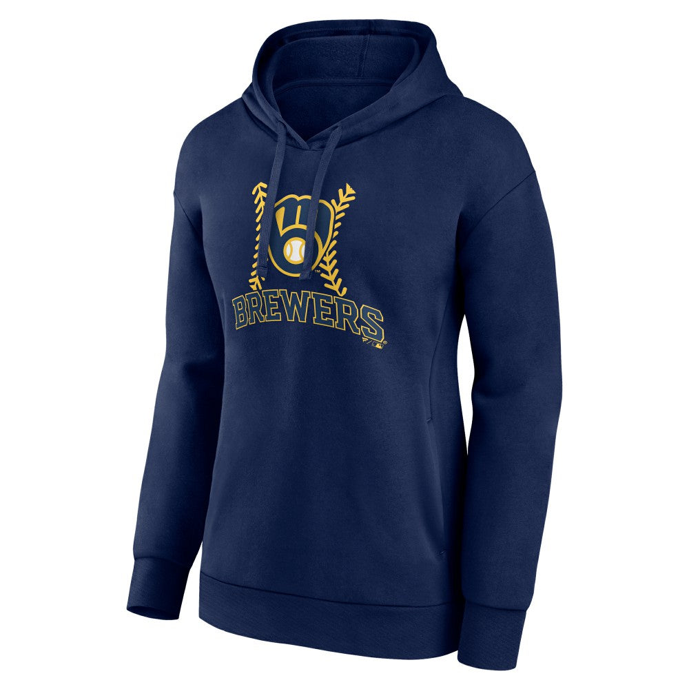 Milwaukee Brewers Women's Personalized Name & Number Fastball Pullover Hoodie - MLB