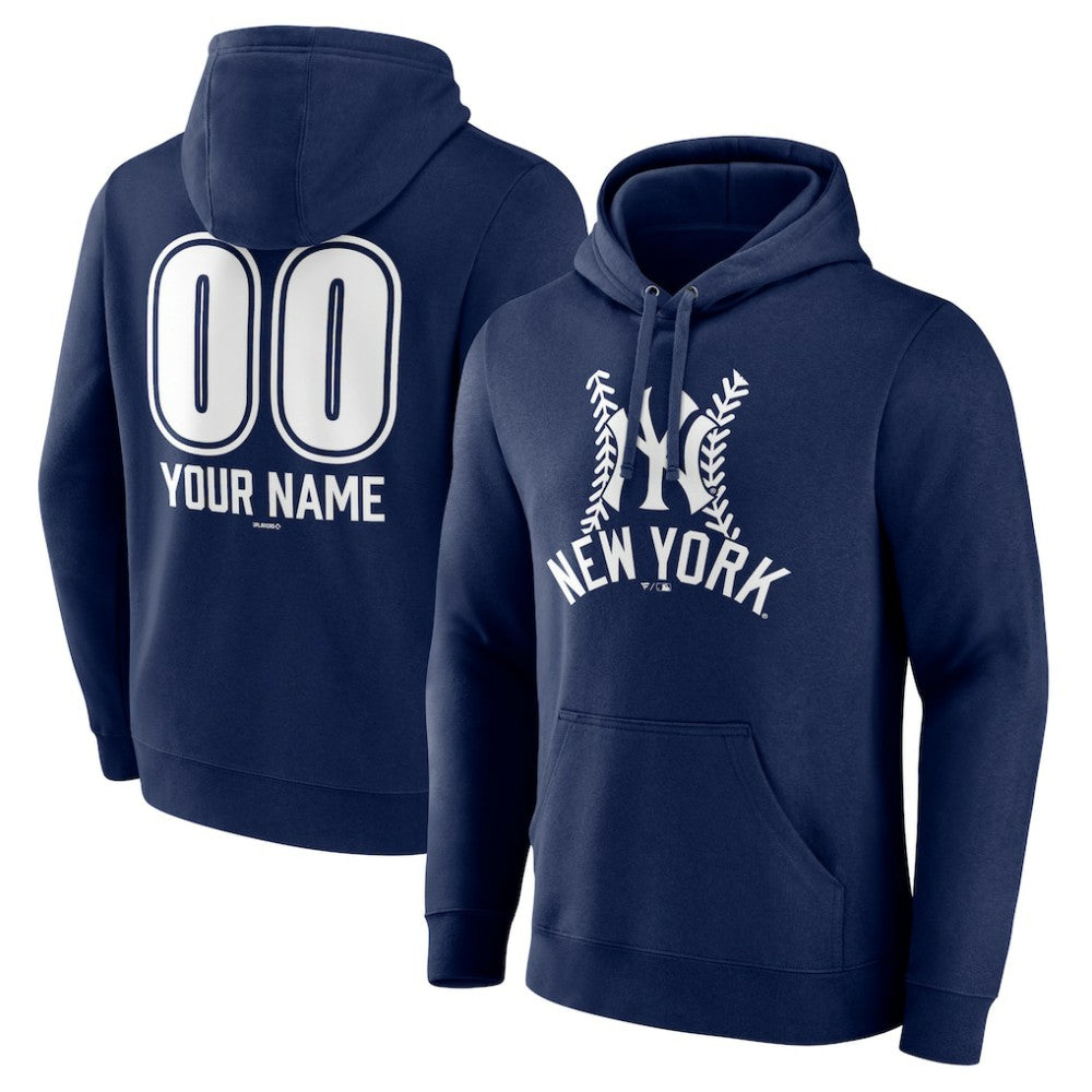 New York Yankees Personalized Name & Number Fastball Pullover Hoodie - MLB