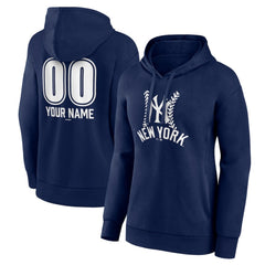 New York Yankees Women's Personalized Name & Number Fastball Pullover Hoodie - MLB