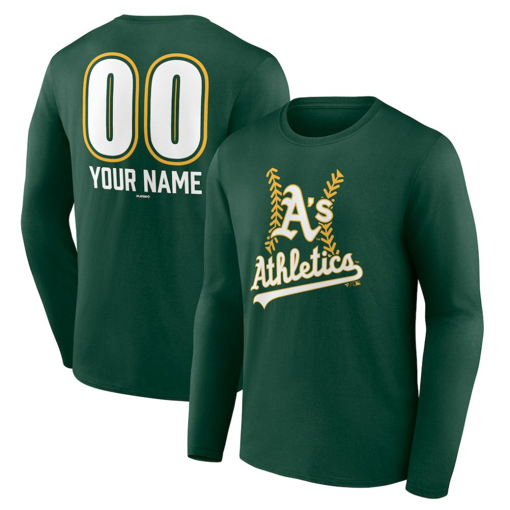 Athletics Personalized Name & Number Fastball Long Sleeve T-Shirt - MLB