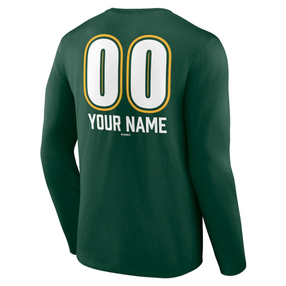 Athletics Personalized Name & Number Fastball Long Sleeve T-Shirt - MLB