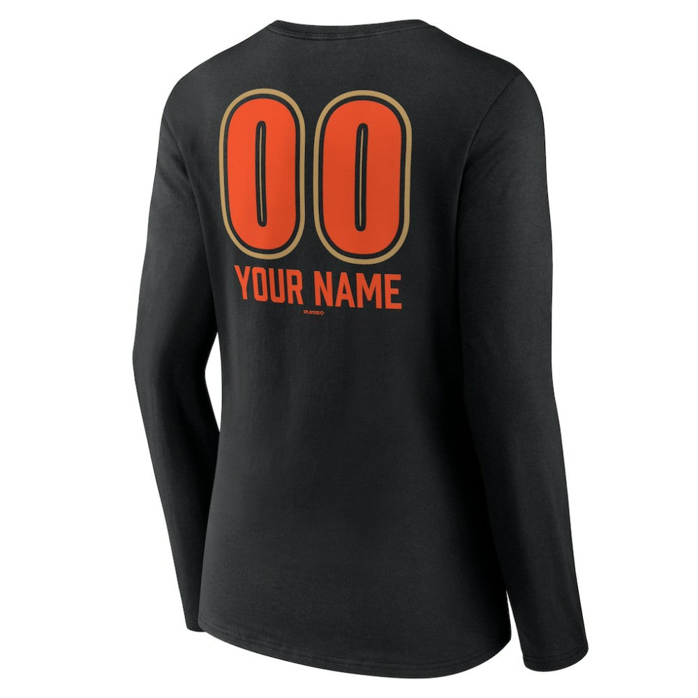 San Francisco Giants Women's Personalized Name & Number Fastball Long Sleeve V-Neck T-Shirt - MLB