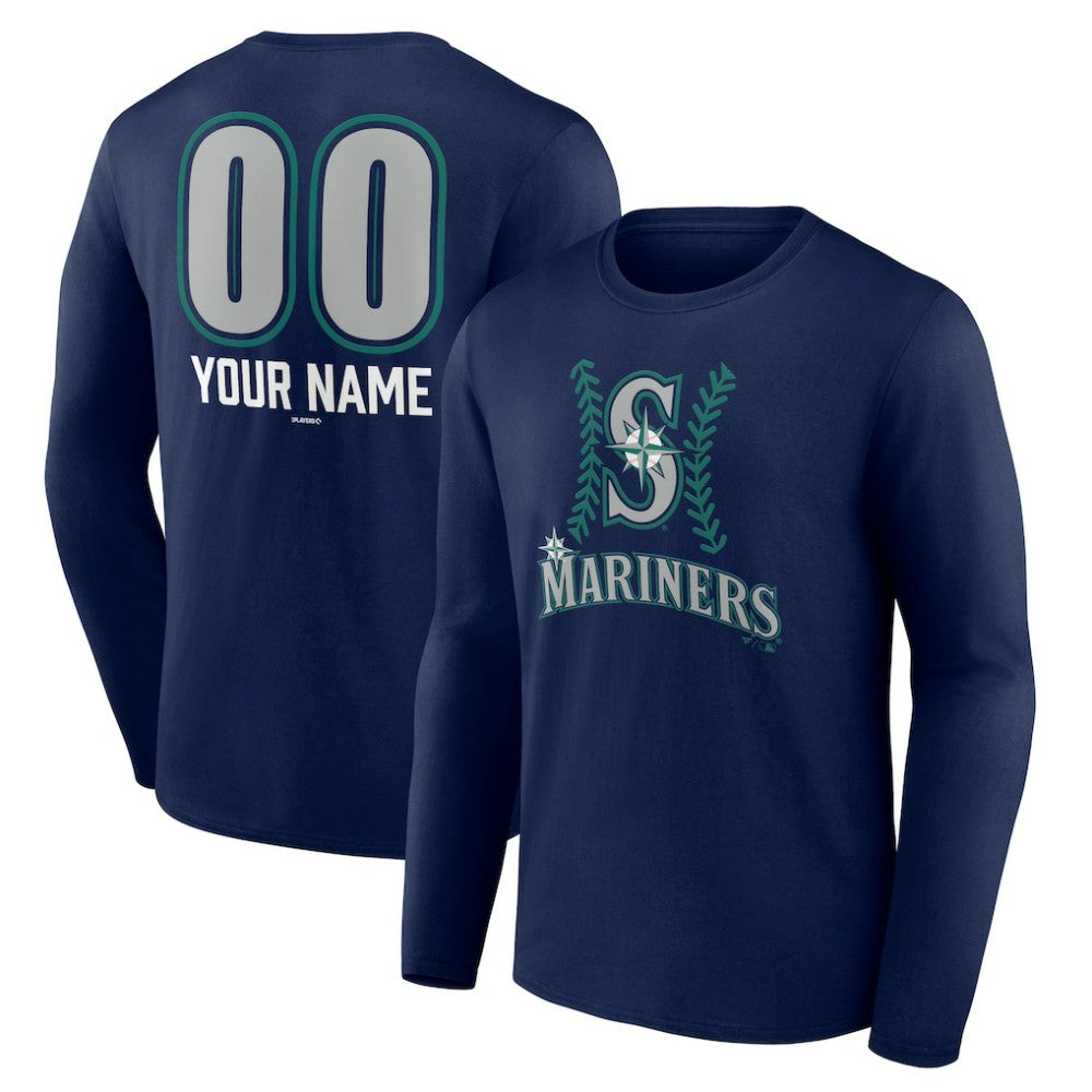 Seattle Mariners Personalized Name & Number Fastball Long Sleeve T-Shirt - MLB