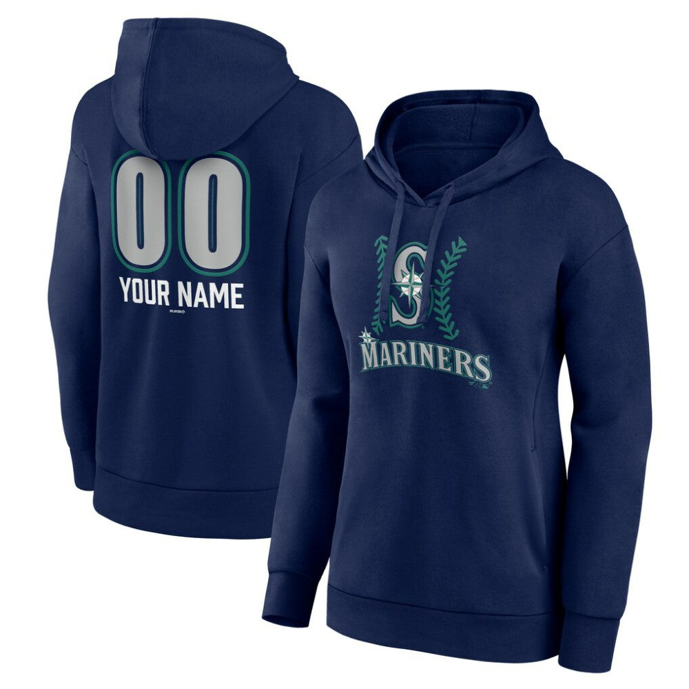 Seattle Mariners Women's Personalized Name & Number Fastball Pullover Hoodie - MLB
