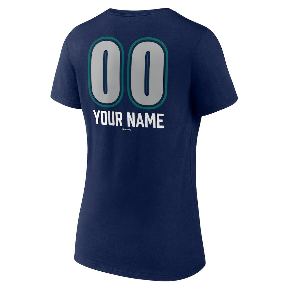 Seattle Mariners Women's Personalized Name & Number Fastball V-Neck T-Shirt - MLB