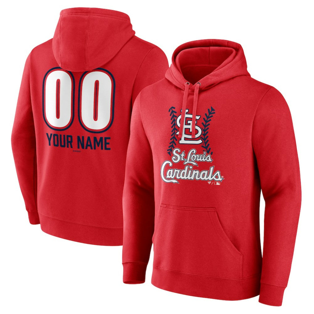 St. Louis Cardinals Personalized Name & Number Fastball Pullover Hoodie - MLB