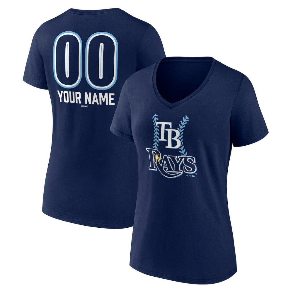Tampa Bay Rays Women's Personalized Name & Number Fastball V-Neck T-Shirt - MLB