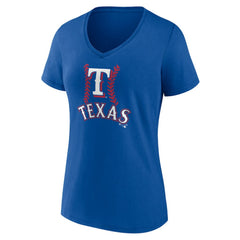 Texas Rangers Women's Personalized Name & Number Fastball V-Neck T-Shirt - MLB