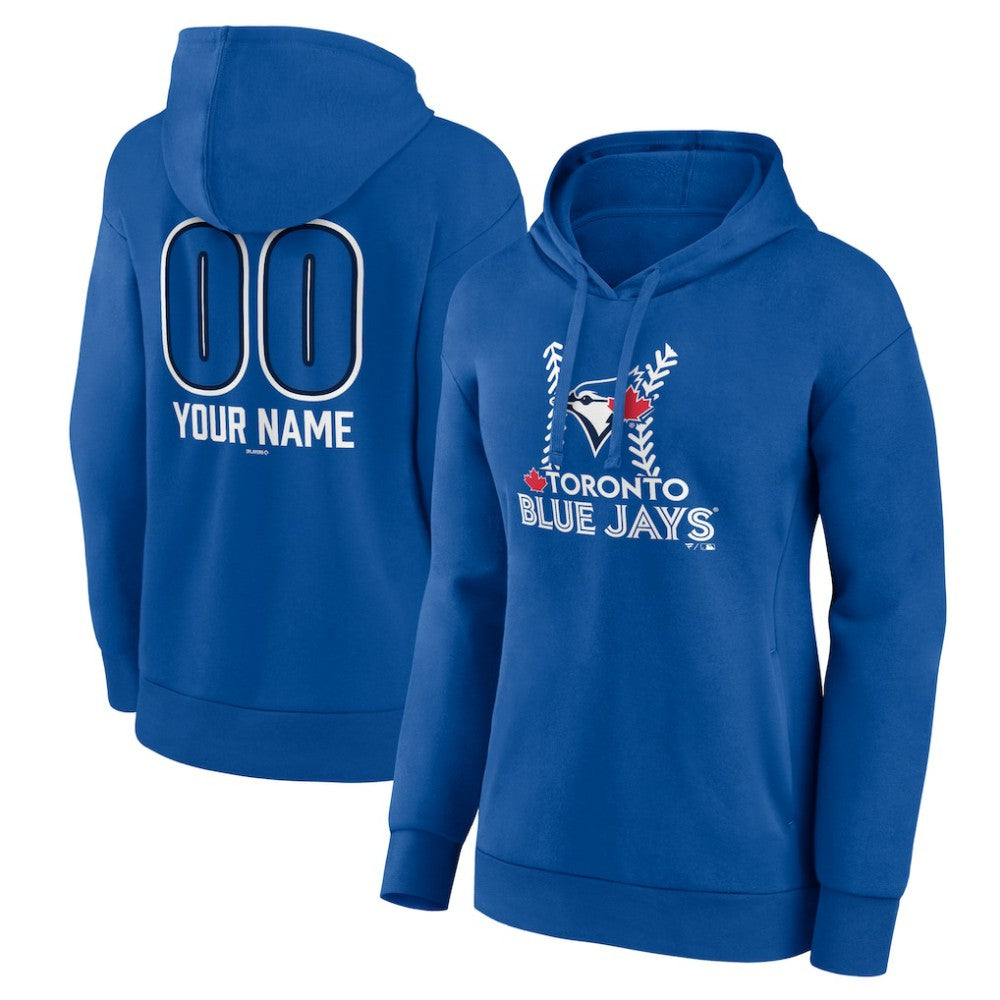 Toronto Blue Jays Women's Personalized Name & Number Fastball Pullover Hoodie - MLB
