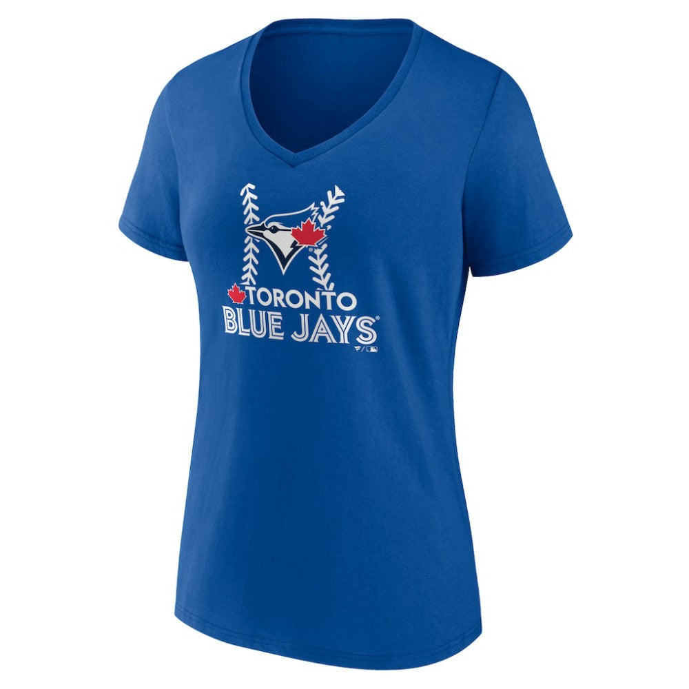 Toronto Blue Jays Women's Personalized Name & Number Fastball V-Neck T-Shirt - MLB