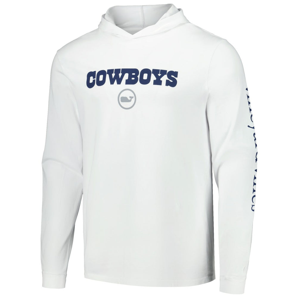 Dallas Cowboys Vineyard Vines Whale Dot Hoodie Long Sleeve T-Shirt White | NFL