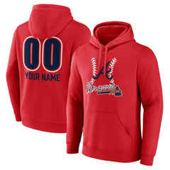 Atlanta Braves Personalized Name & Number Fastball Pullover Hoodie - MLB