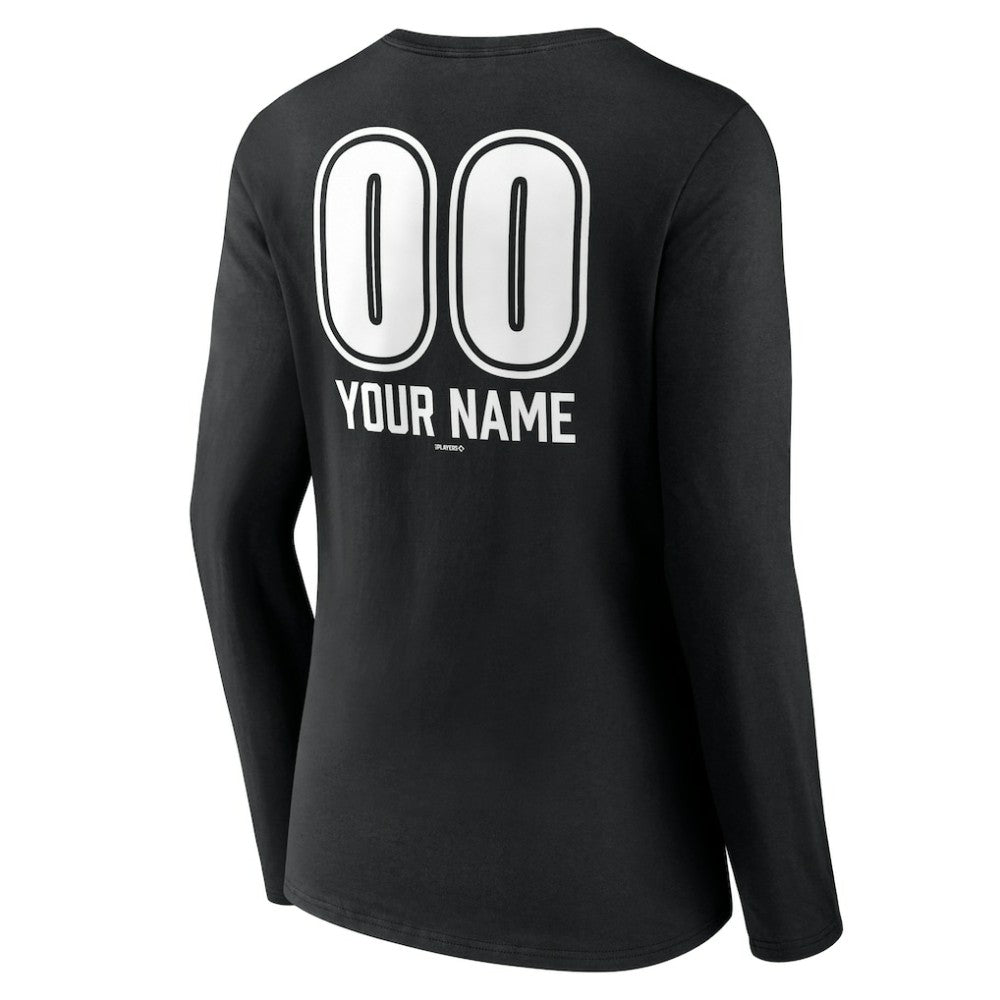 Los Angeles Dodgers Women's Personalized Name & Number Fastball Long Sleeve V-Neck T-Shirt - MLB