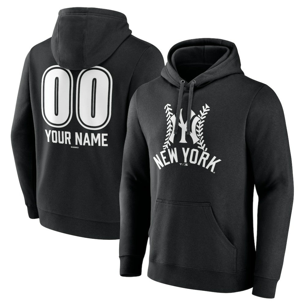 New York Yankees Personalized Name & Number Fastball Pullover Hoodie - MLB