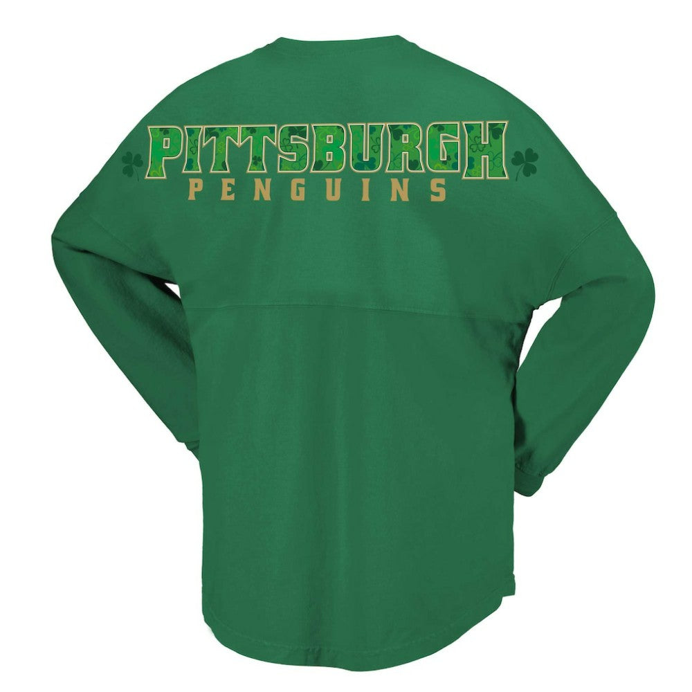 Pittsburgh Penguins Fanatics Women's St. Patrick's Day Spirit Jersey T-Shirt - Kelly Green - NHL