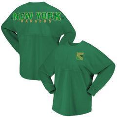 New York Rangers Fanatics Women's St. Patrick's Day Spirit Jersey T-Shirt - Kelly Green - NHL