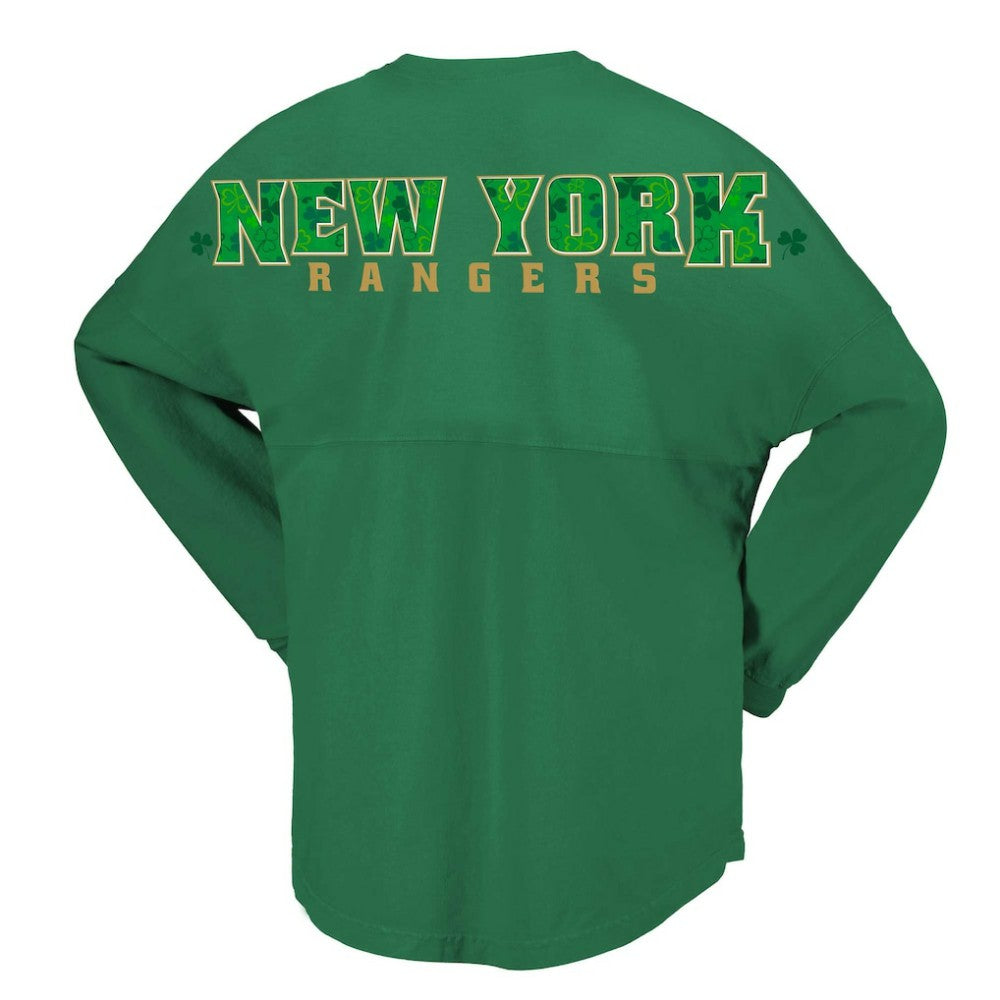 New York Rangers Fanatics Women's St. Patrick's Day Spirit Jersey T-Shirt - Kelly Green - NHL