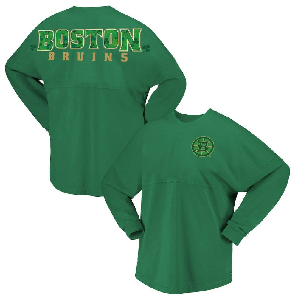 Boston Bruins Fanatics Women's St. Patrick's Day Spirit Jersey T-Shirt - Kelly Green - NHL