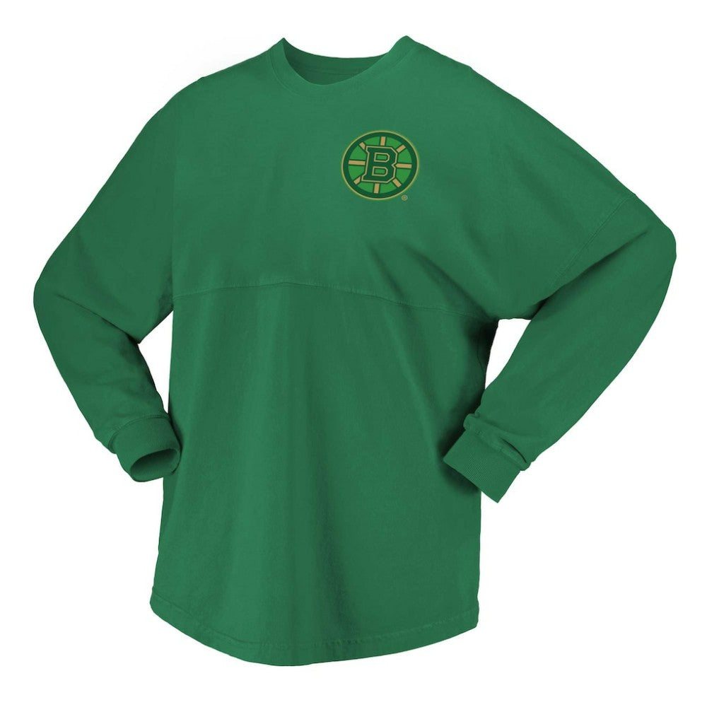 Boston Bruins Fanatics Women's St. Patrick's Day Spirit Jersey T-Shirt - Kelly Green - NHL