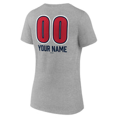 Atlanta Braves Women's Personalized Name & Number Fastball V-Neck T-Shirt - MLB