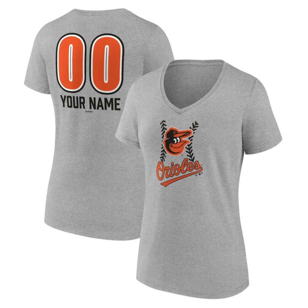 Baltimore Orioles Women's Personalized Name & Number Fastball V-Neck T-Shirt - MLB