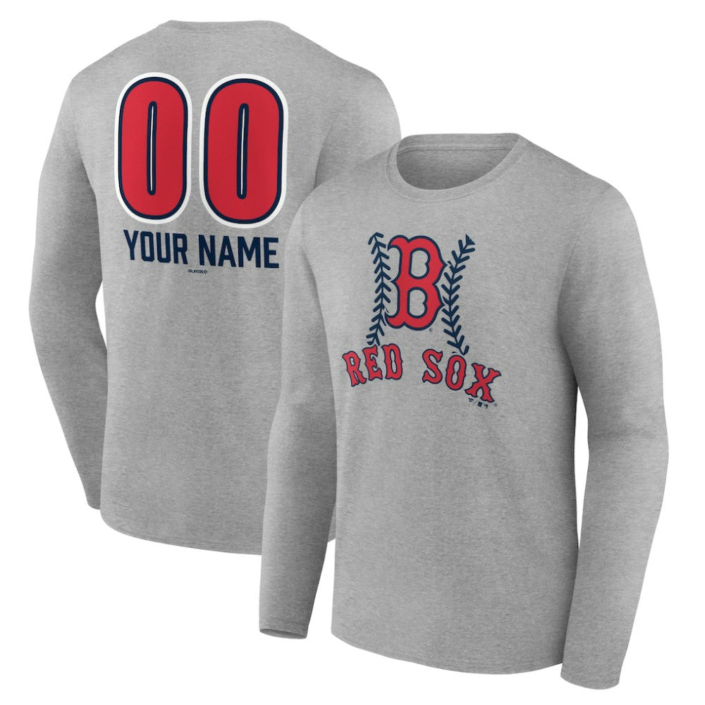 Boston Red Sox Personalized Name & Number Fastball Long Sleeve T-Shirt - MLB