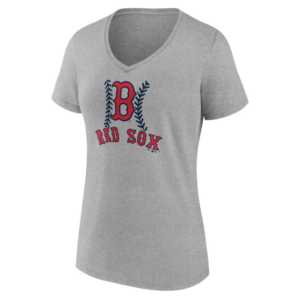 Boston Red Sox Women's Personalized Name & Number Fastball V-Neck T-Shirt - MLB