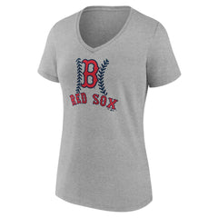 Boston Red Sox Women's Personalized Name & Number Fastball V-Neck T-Shirt - MLB