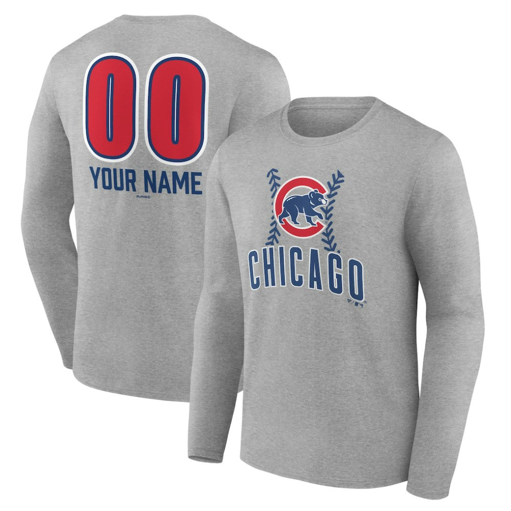 Chicago Cubs Personalized Name & Number Fastball Long Sleeve T-Shirt - MLB